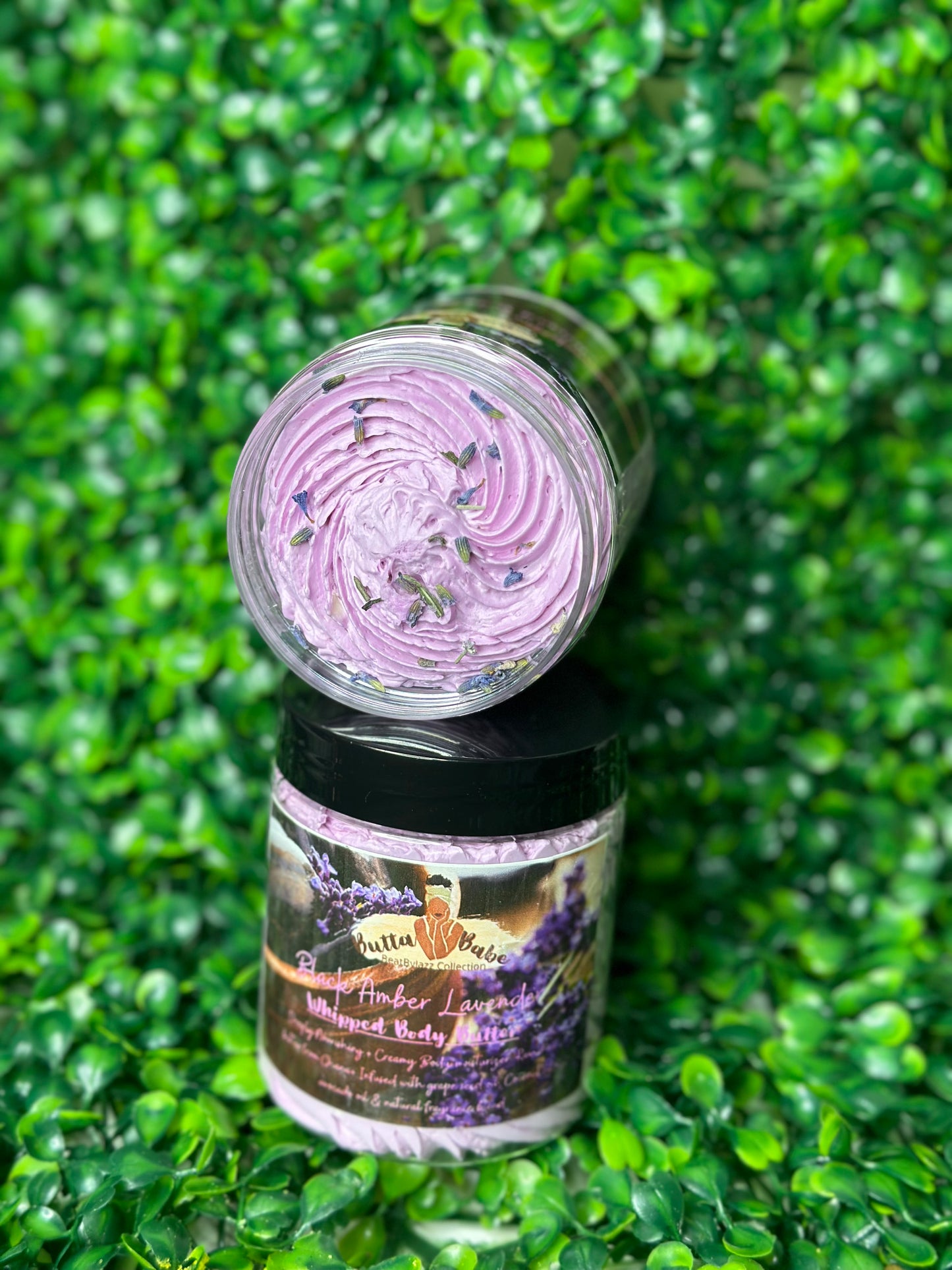 Black amber lavender whipped body butter