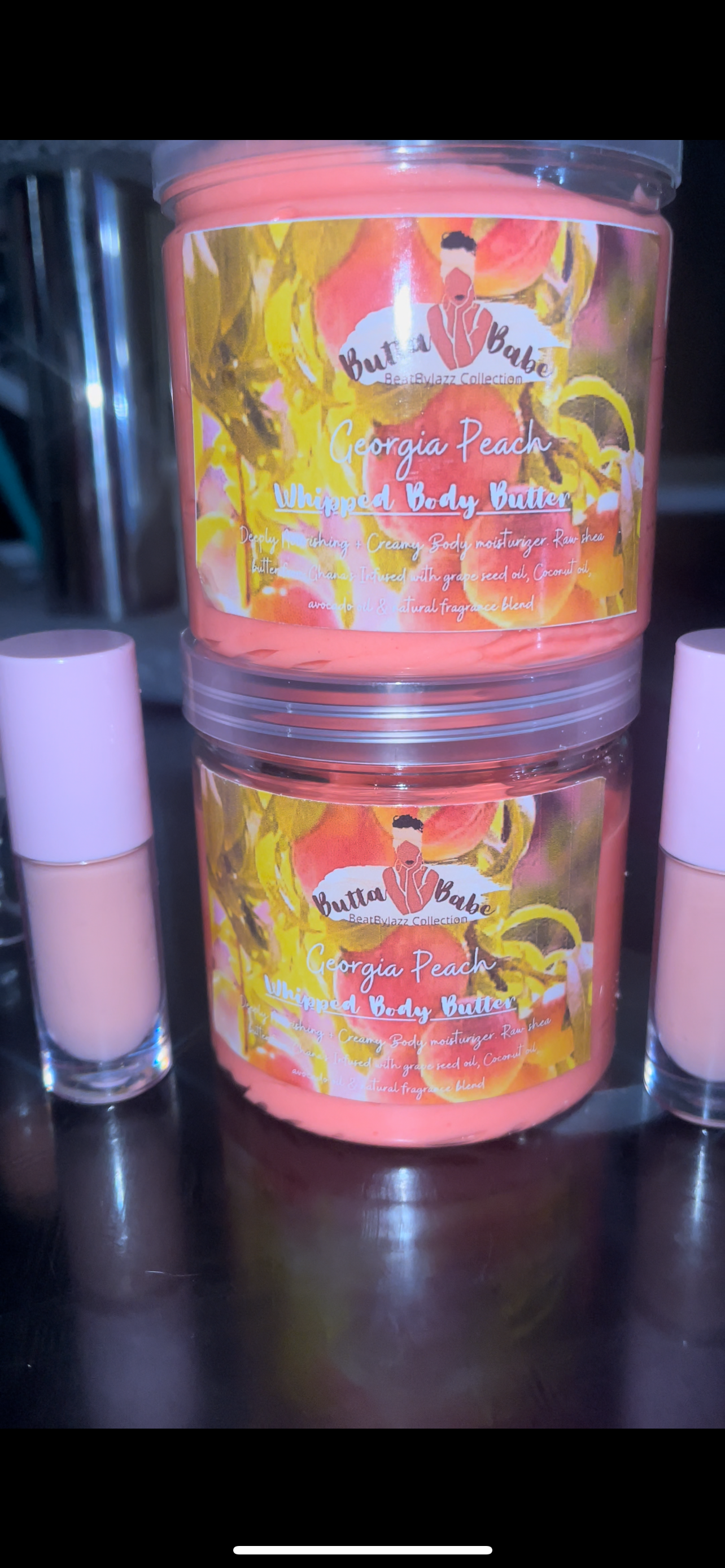 Georgia peach whipped body butter large jar