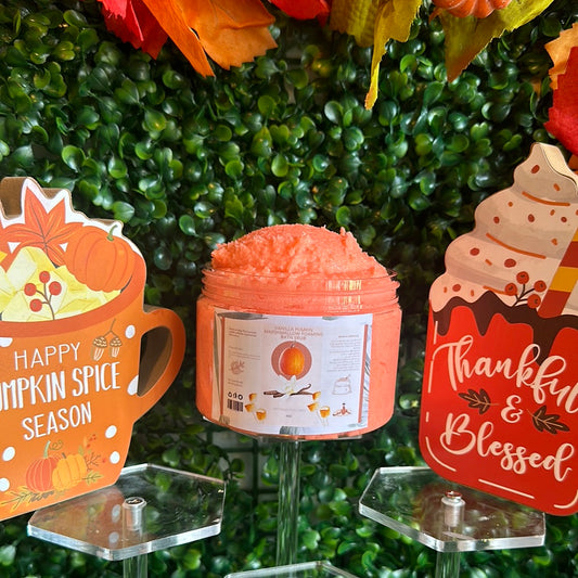 Vanilla pumpkin marshmallow, foaming bath scrub