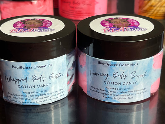 Cotton candy whipped Body butter & foaming scrub Set
